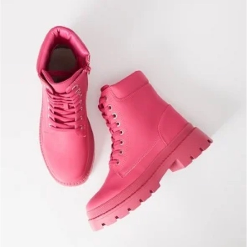 •Tevos• Fuchsia Edition Lace Up Combat Boots - Picture 2 of 8